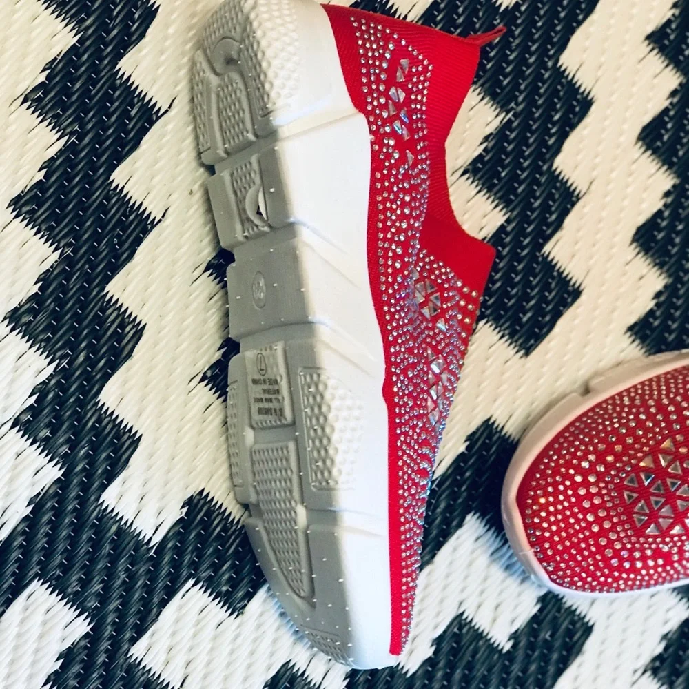 Size 10 Studded Red Sneakers - Picture 4 of 6